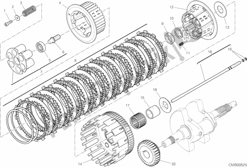 All parts for the Clutch of the Ducati Scrambler Full Throttle USA 803 2019